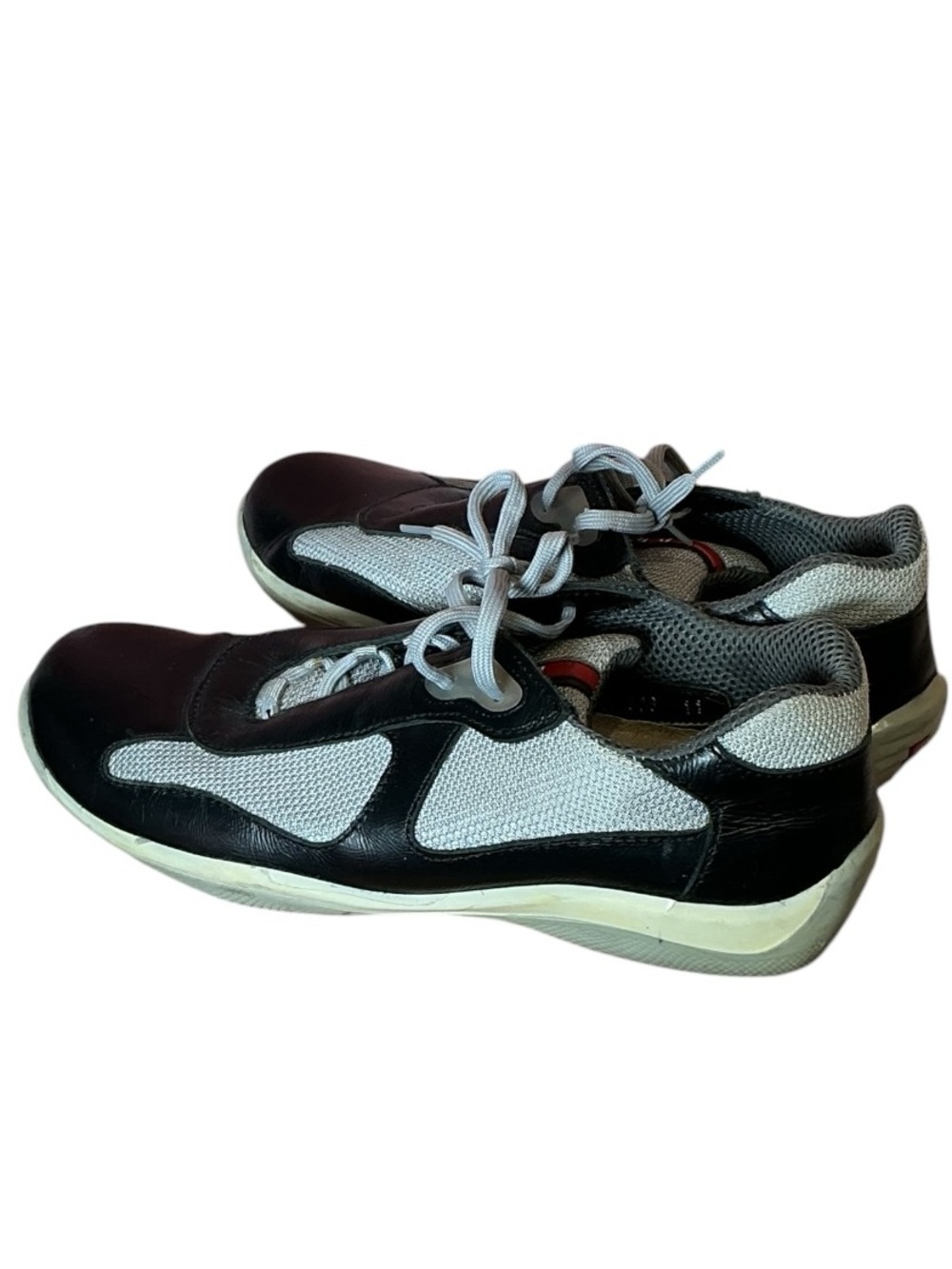 Y2K Prada Mesh Nylon Men's America Cup Leather Low Profile Sneakers 10 - Picture 4 of 4